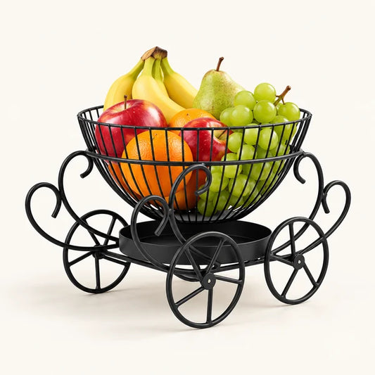 2-Tier Decorative Fruit Basket | Multi-Level Kitchen & Countertop Organiser