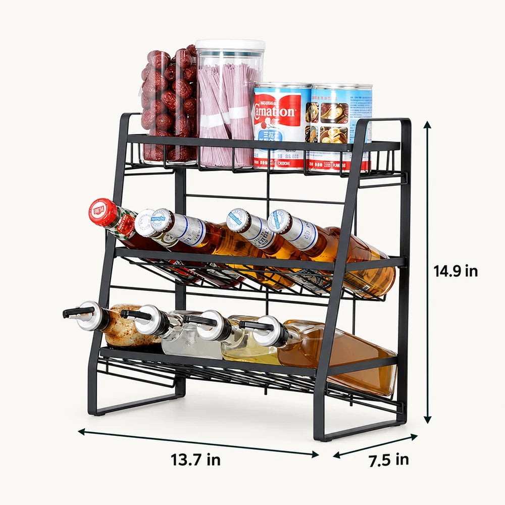 3-Tier Kitchen Storage Rack | Multi-Level Countertop Organiser