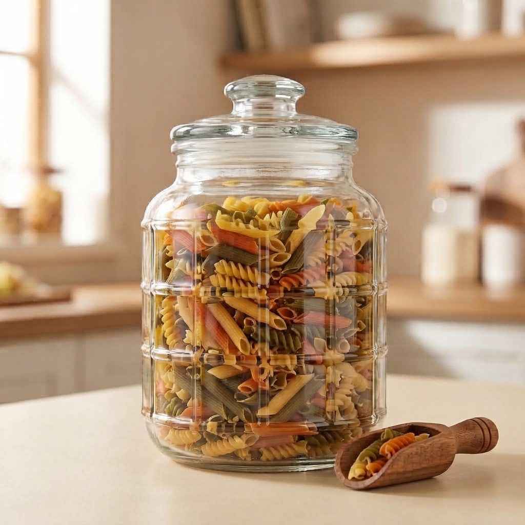 1 Pc Airtight Kitchen Storage Jar – Clear Food & Pantry Container