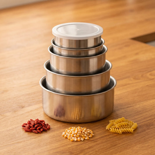 5-Piece Stainless Steel Mixing Bowl Set with Lids