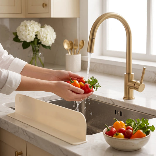 Suction Cup Sink Splash Guard – 14" Water Blocking Plate for Kitchen Counters