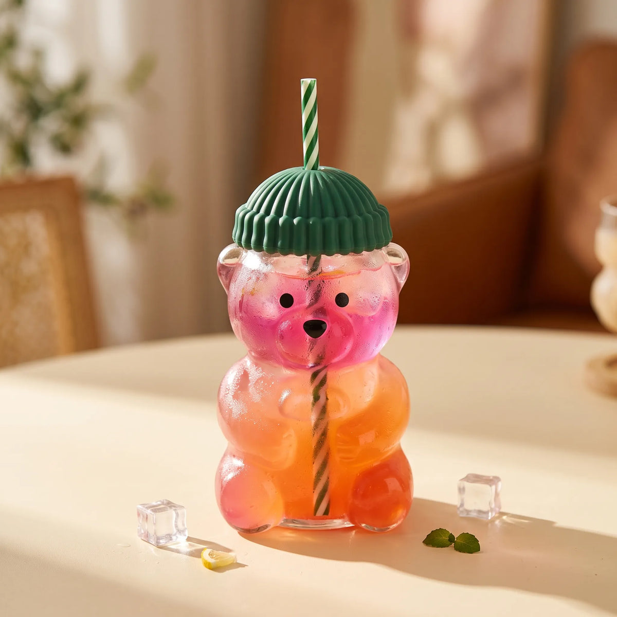 Teddy Bear Drinking Cup with Straw & Lid – Cute Bear Tumbler 600ml