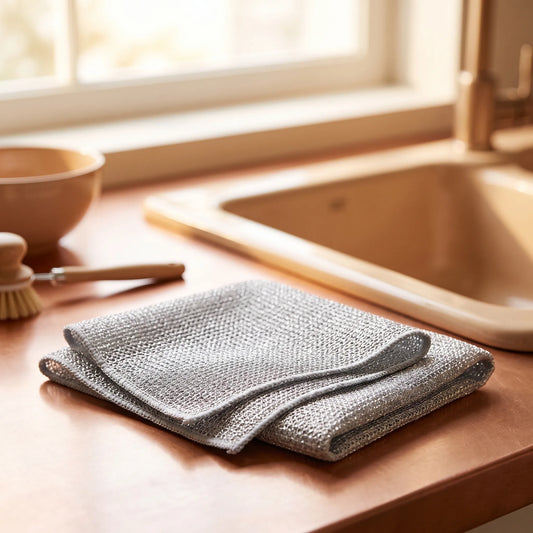 Steel Wire Dishwashing Cloth – Pack of 10 Scrubbing Cloths