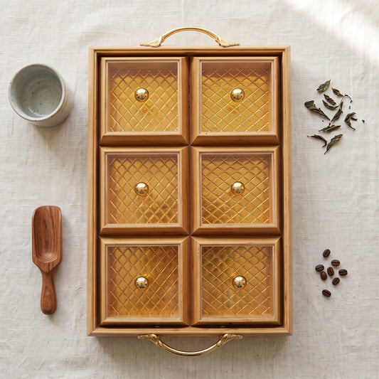 Bamboo Wooden Drawer Organiser – Kitchen Spice & Desk Storage Box