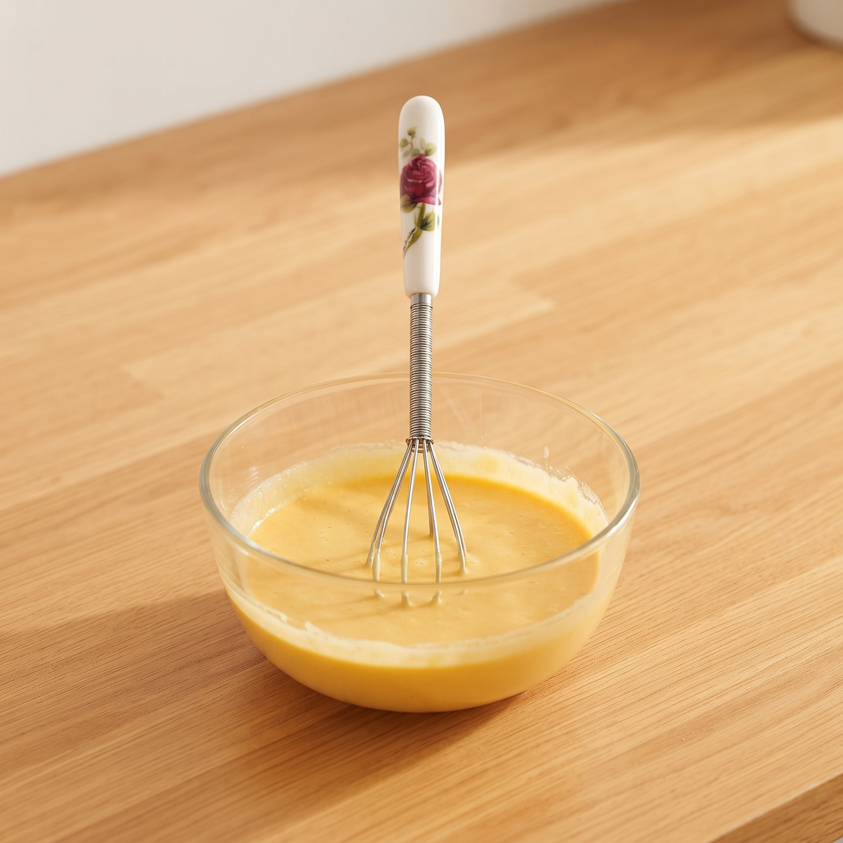 Ceramic Handle Stainless Steel Whisk – 19cm Egg Beater