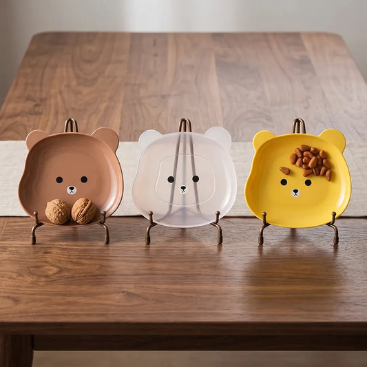 6-Piece Bear Shape Snack & Bone Dish Set with Stand