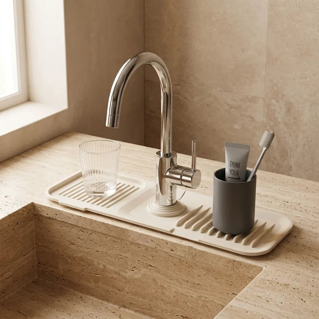 Silicone Faucet Splash Mat – Anti-Slip Sink Drip Catcher