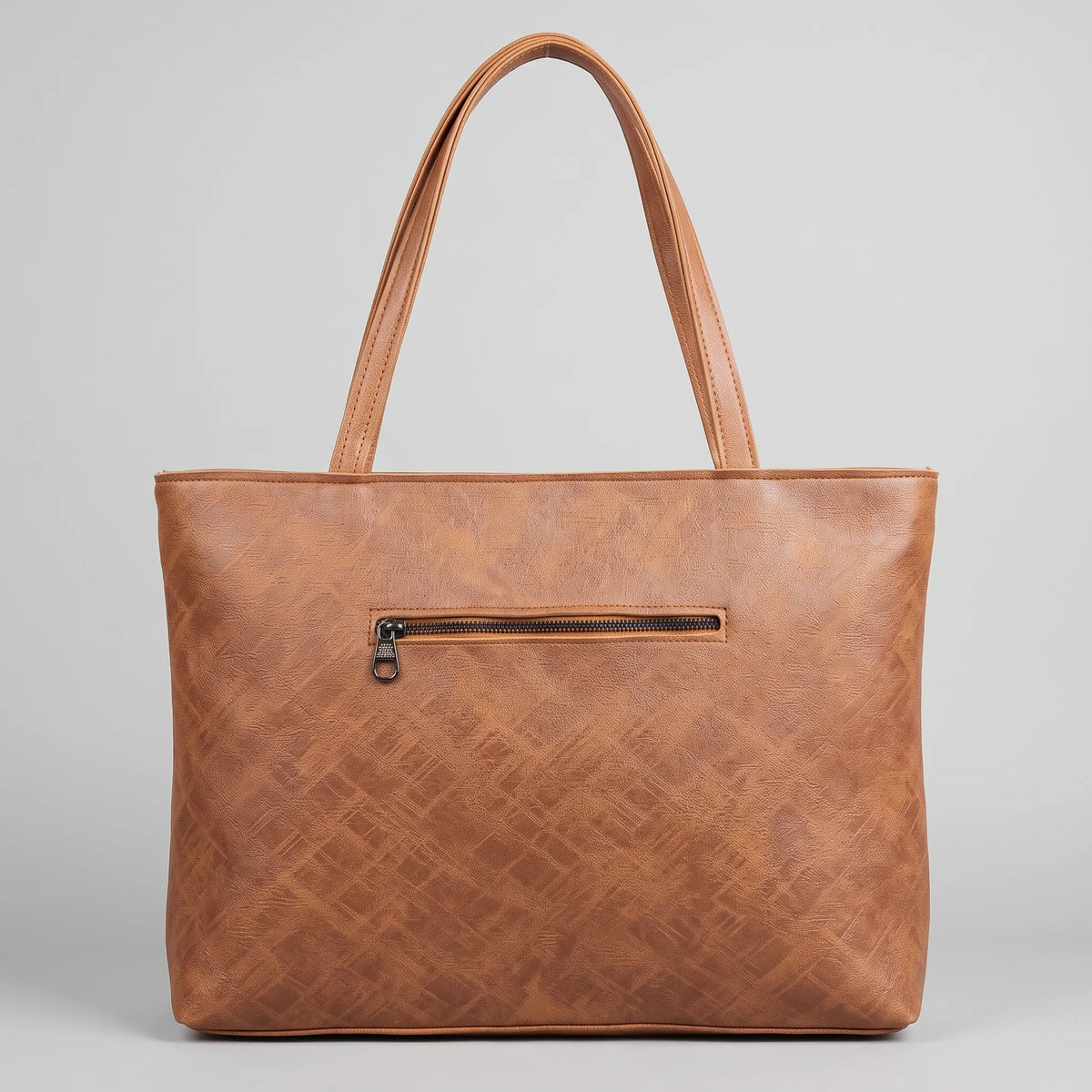 Structured Tote Bag with Chevron Metal Accents – Women’s Handbag