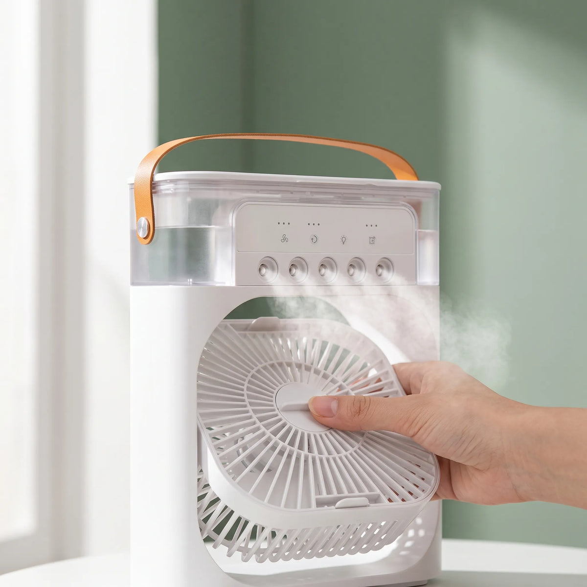 Portable Water Mist Fan – Humidifier & Air Cooler with 600ml Tank