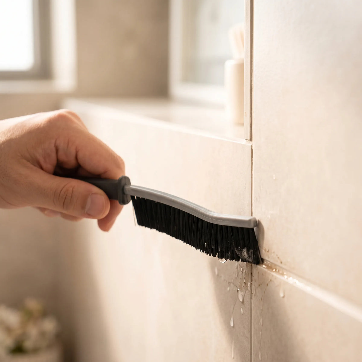 Hard Bristle Gap Cleaning Brush – Pair Set for Tiles, Tracks & Corners