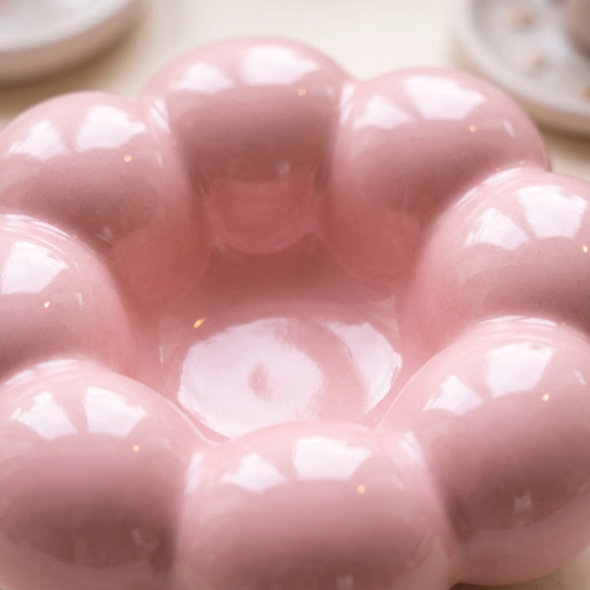 Glossy Bubble Ceramic Cup & Saucer Set – Modern Coffee & Tea Cup