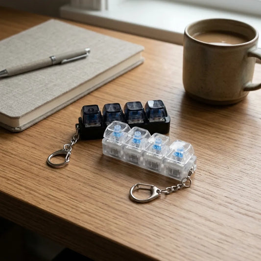 4-Key Mechanical Switch Fidget Clicker Keychain
