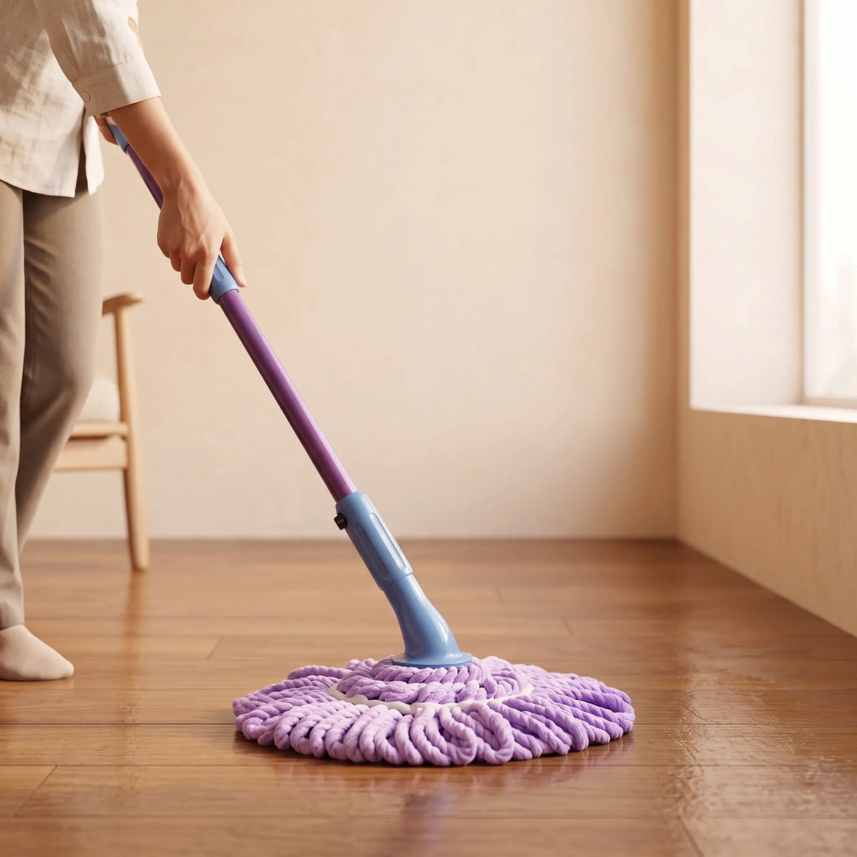 Telescopic Self-Wringing Twist Mop with 360° Rotating Head
