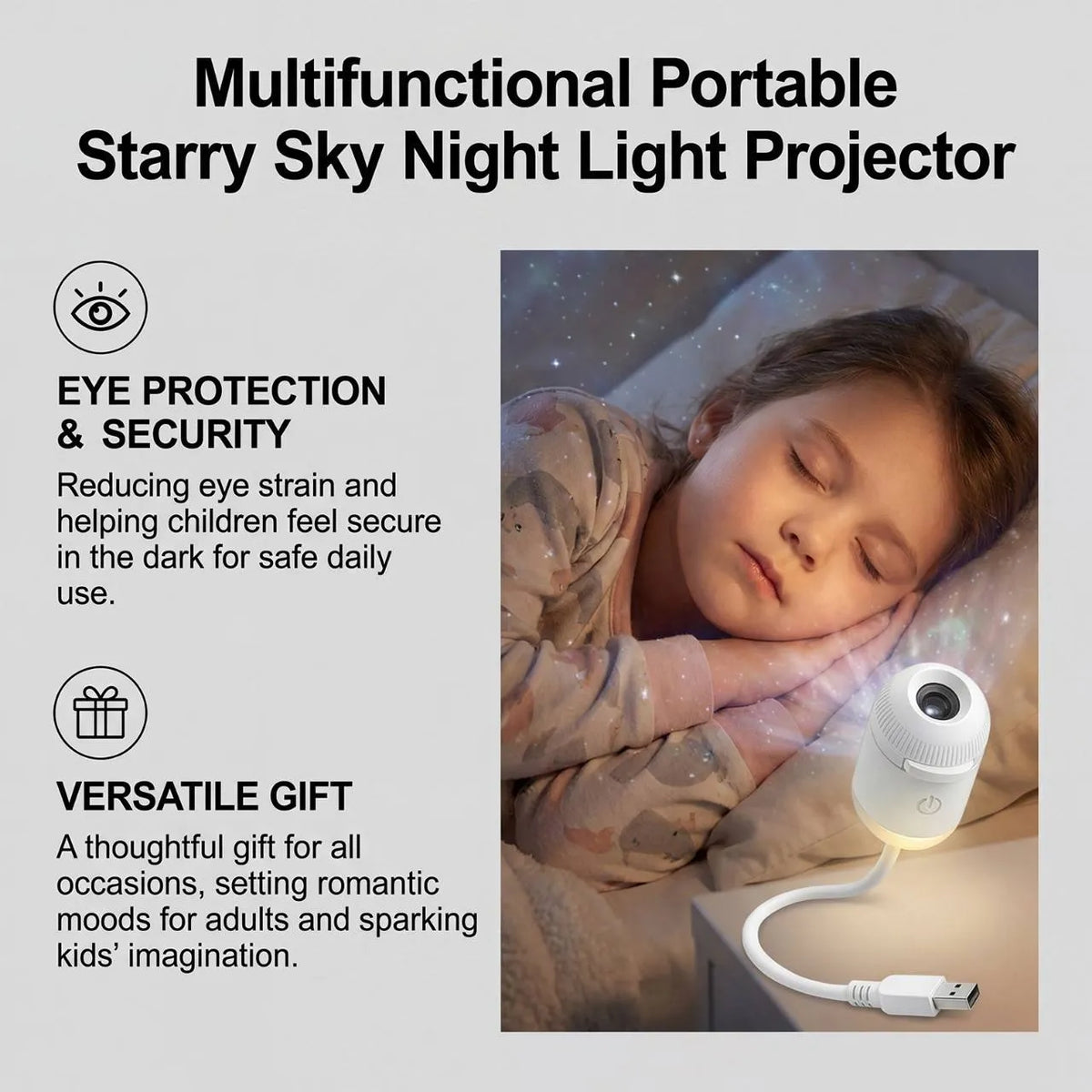 Little Eagle Starry Sky Moon Touch Night Lamp – USB Powered