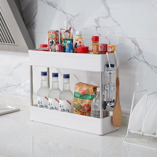 2-Tier Plastic Storage Shelf
