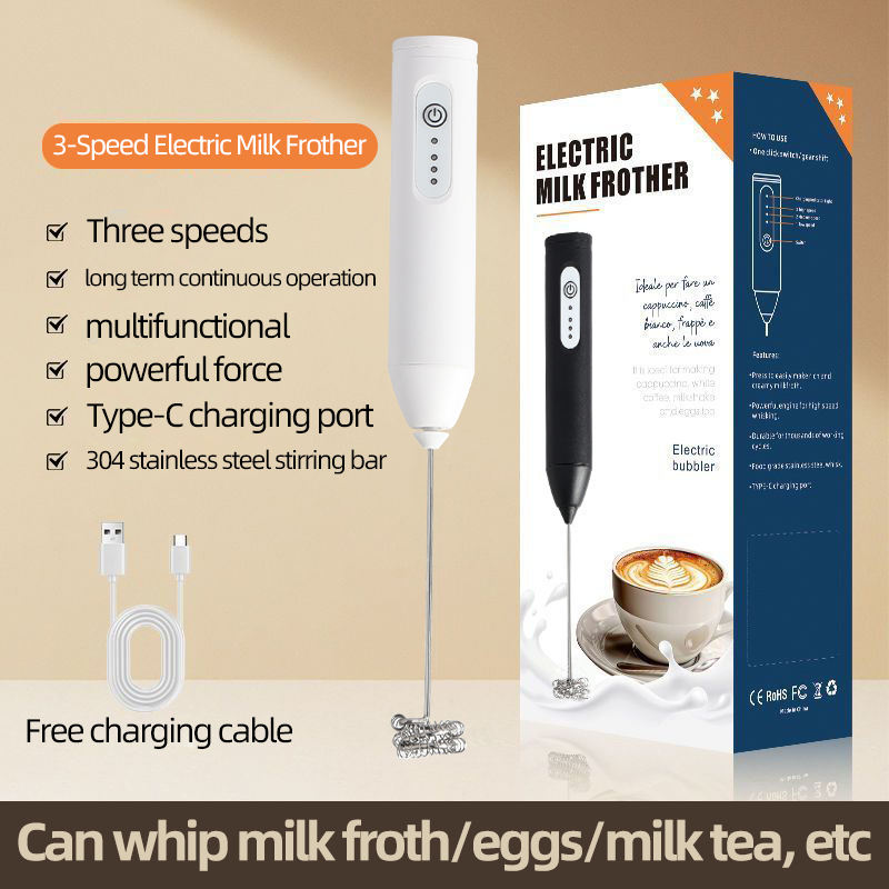 Portable Electric Milk Frother | Handheld Stainless Steel Coffee Frother