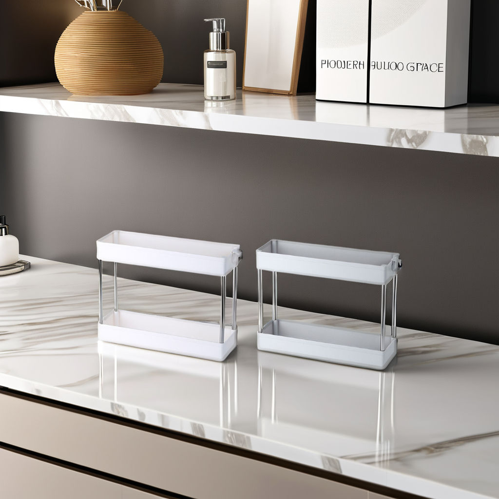 2-Tier Plastic Storage Shelf