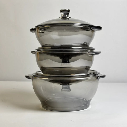 3-Piece Casserole Set with Lids | Food Serving & Storage Pots