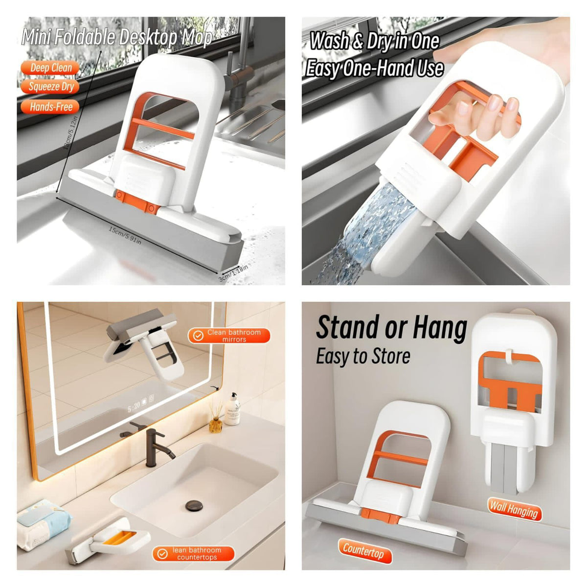 Handheld Folding Cleaning Brush – Flexible Kitchen Scrubbing Brush