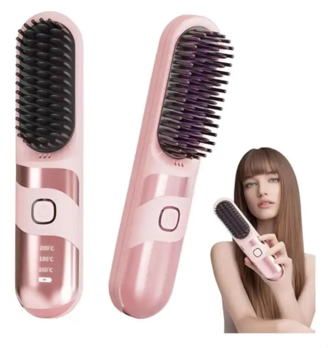 Rechargeable Wireless Hair Straightener & Curling Wand with Negative Ion Technology