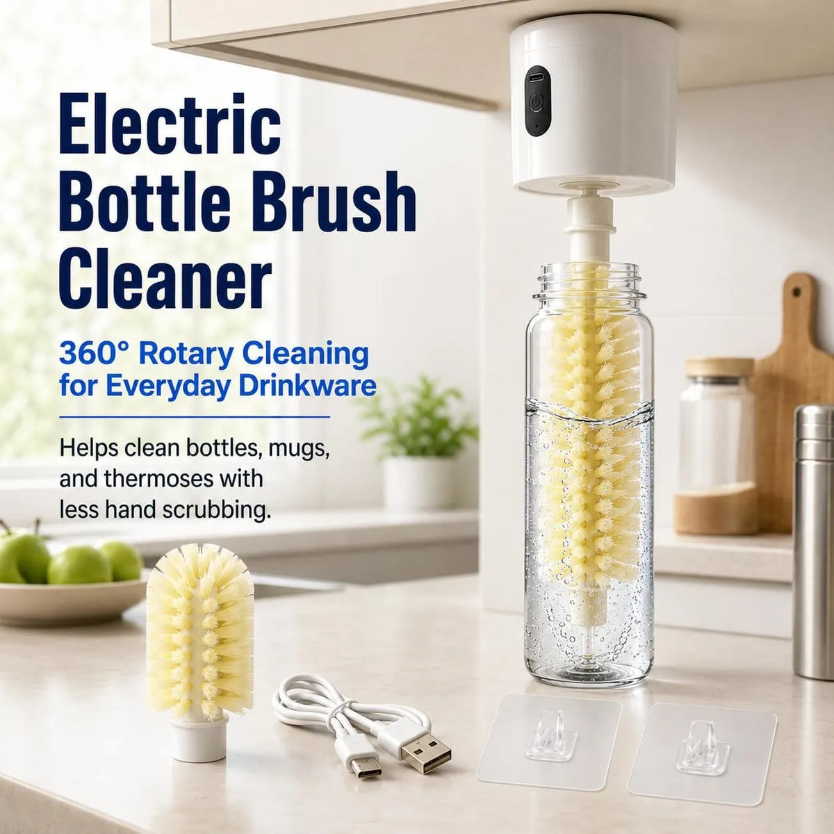 Rechargeable Electric Bottle & Cup Cleaning Brush