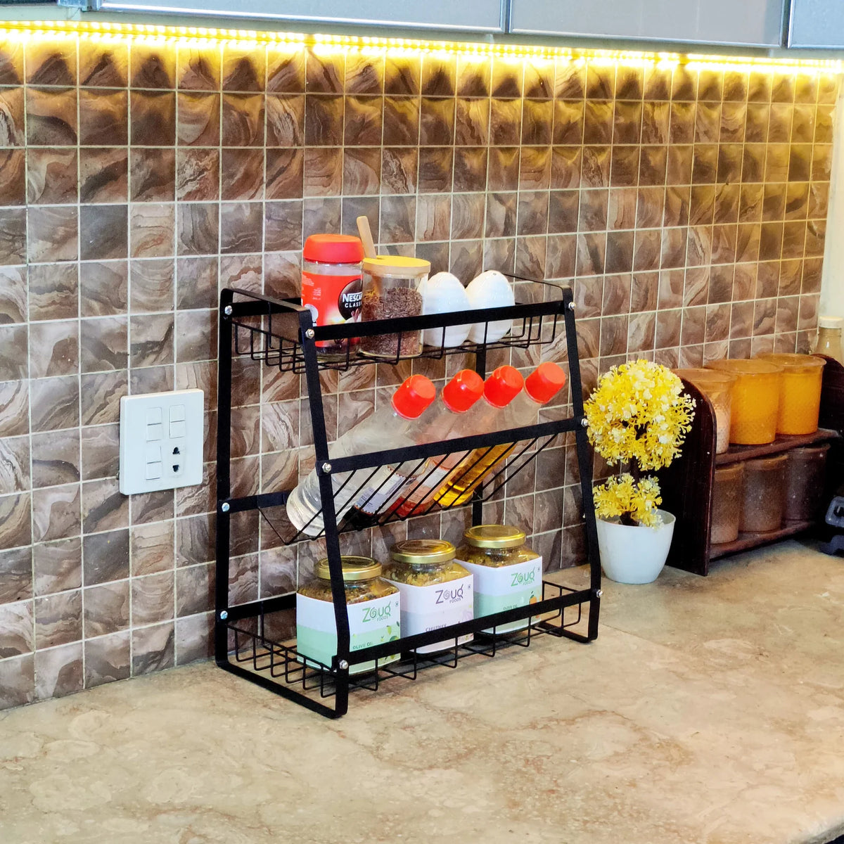 3-Tier Kitchen Storage Rack | Multi-Level Countertop Organiser