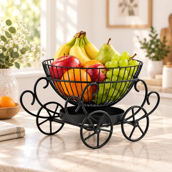 2-Tier Decorative Fruit Basket | Multi-Level Kitchen & Countertop Organiser