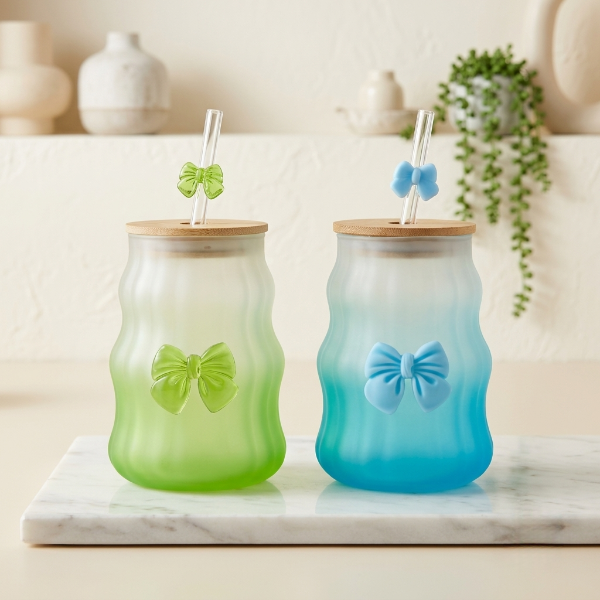 Frosted Glass Mug with Wooden Lid (Single Piece)