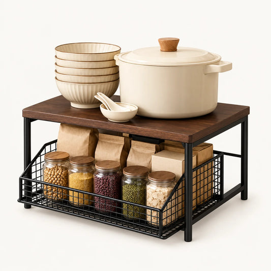 Sliding Kitchen Counter Organiser | Adjustable Countertop Storage Rack