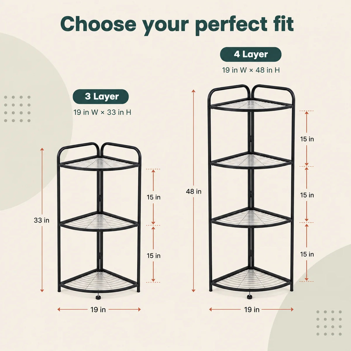 Foldable Corner Shelf with Tripod Base | Space-Saving Home Organiser
