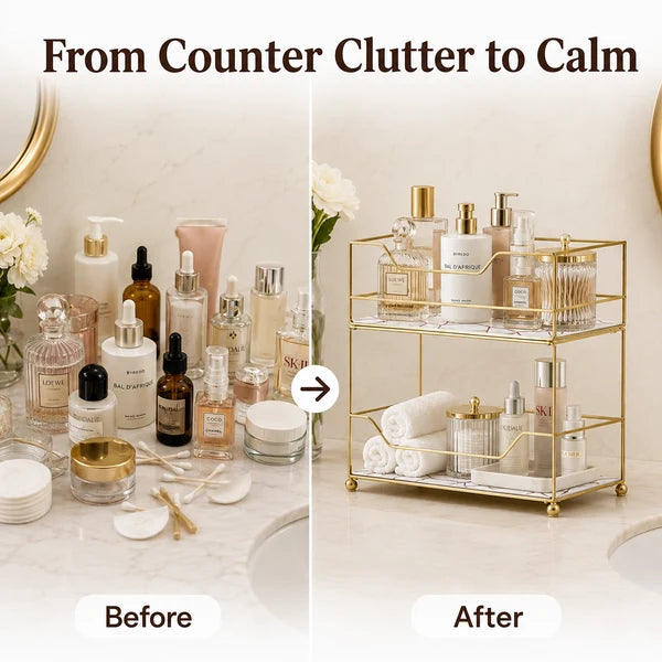 2-Tier Vanity Tower Stand | Makeup & Beauty Storage Organiser