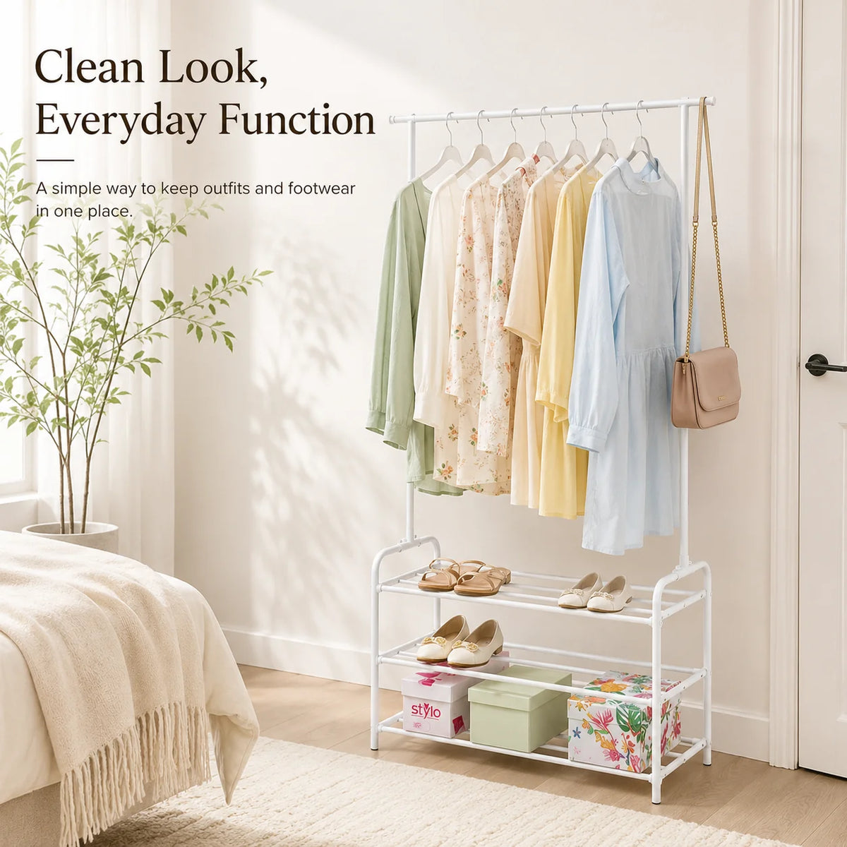 Portable Clothes Hanging Storage Rack