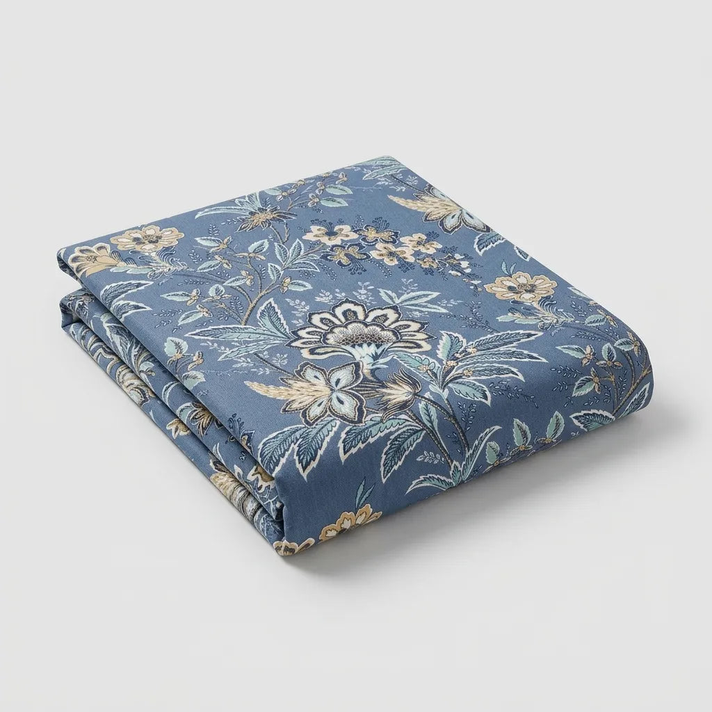 3 Pcs Indigo Heritage Floral Bedding Set