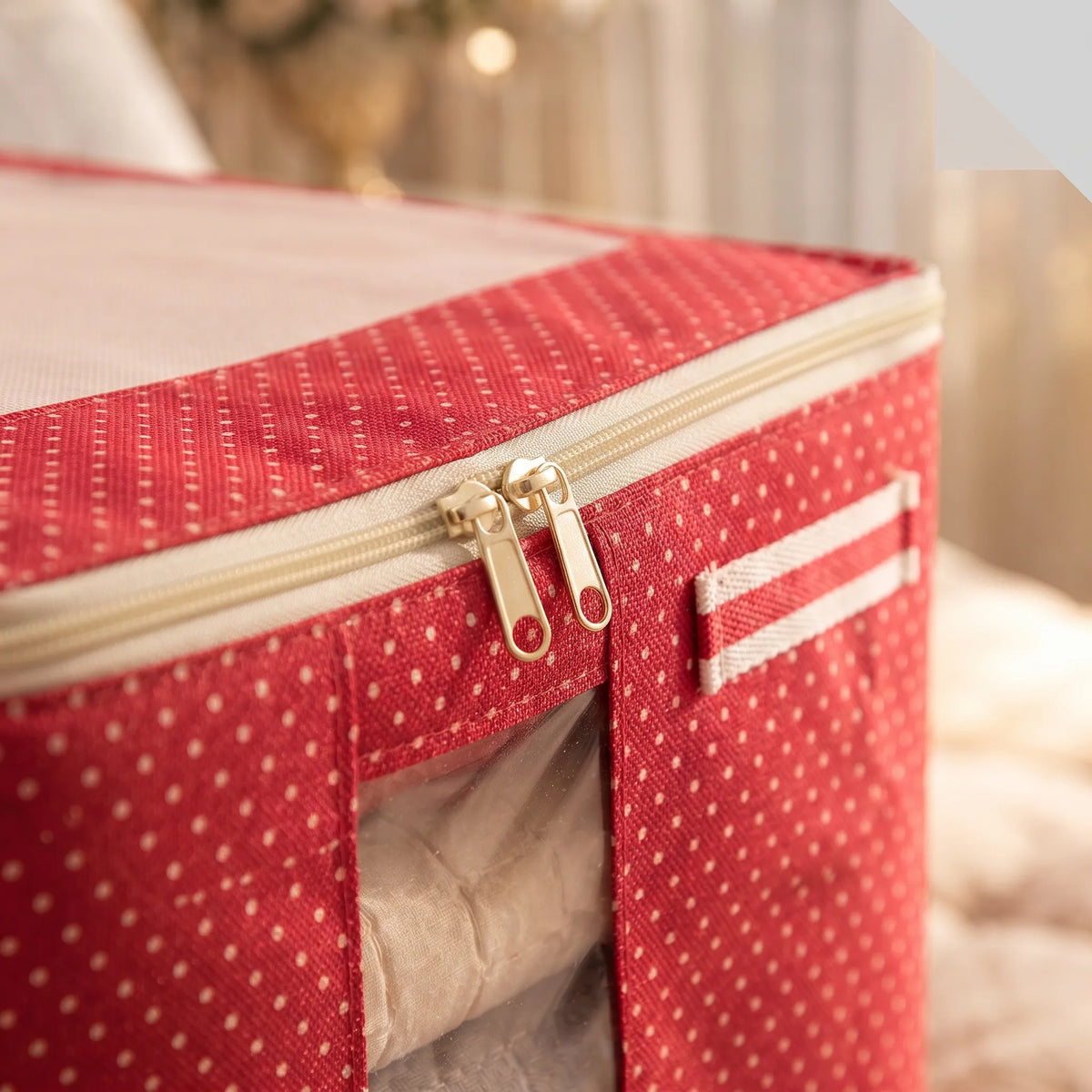 66L Foldable Storage Bag with Handles – Clothes, Blanket & Bedding Organizer