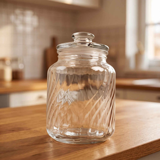 1 Pc Clear Pantry Storage Jar with Secure Lid – Kitchen Food Organiser