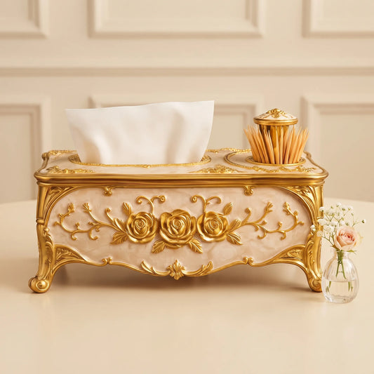 Luxury Acrylic Tissue Box with Toothpick Dispenser