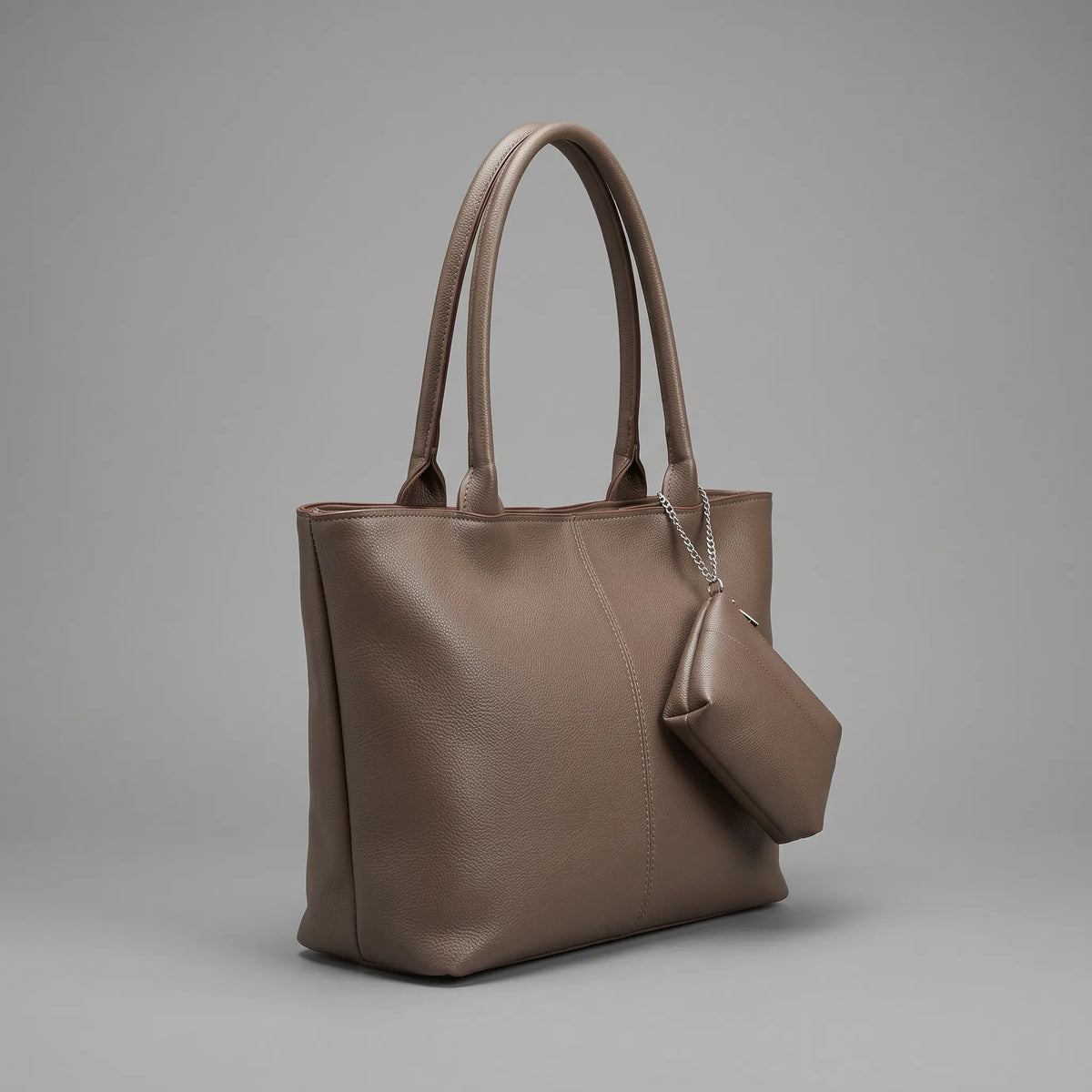 The Kensington Classic Pebbled Leather Everyday Tote with Matching Pouch