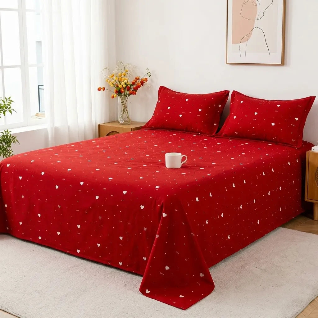 3 Pcs Crimson Whispers Printed Bedding Set