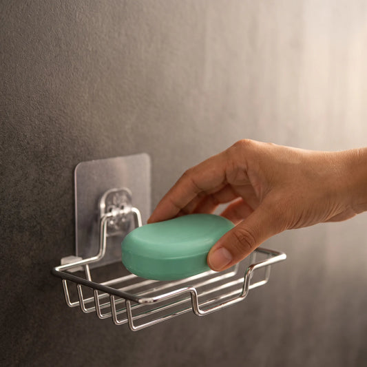 Self-Adhesive Stainless Steel Draining Soap Dish – Wall Mounted