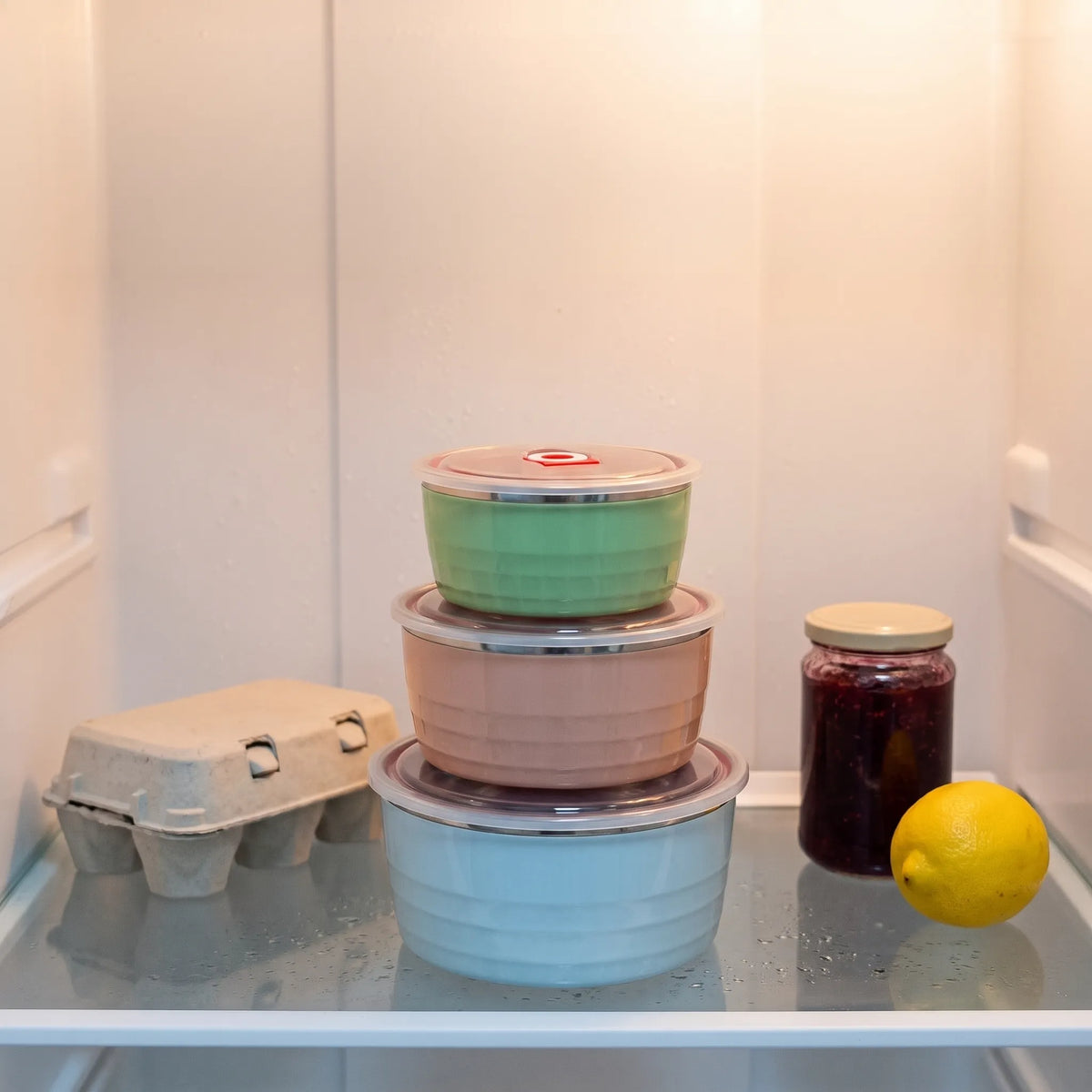 3-Piece Coloured Heat-Resistant Bowl Set with Lids | Food Storage & Serving Bowls