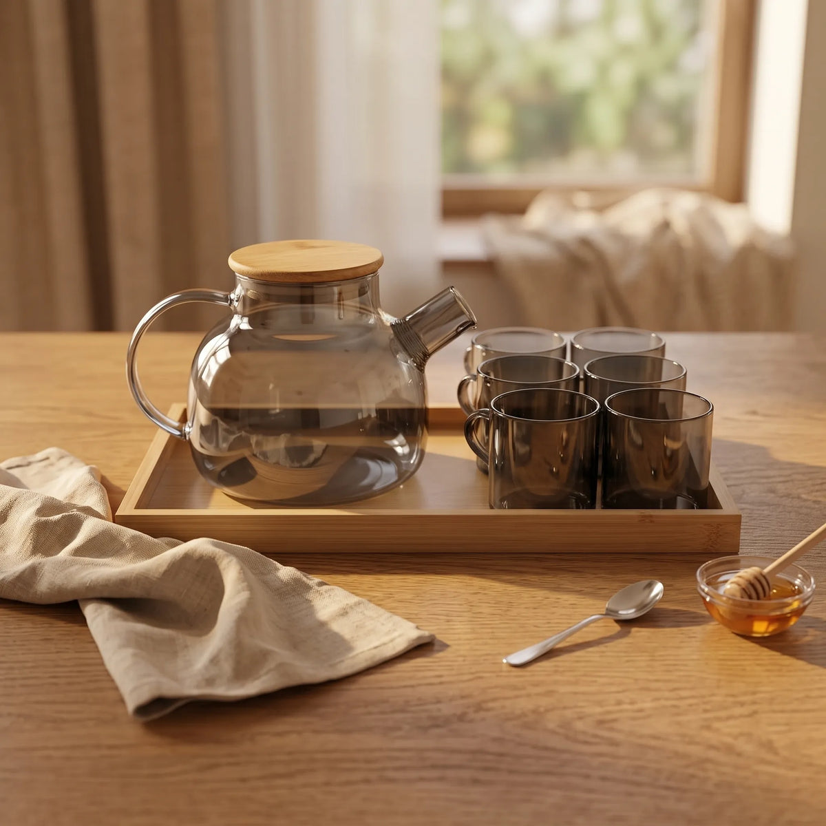 8-Piece Glass Kavaset  | Tea & Beverage Serving Set