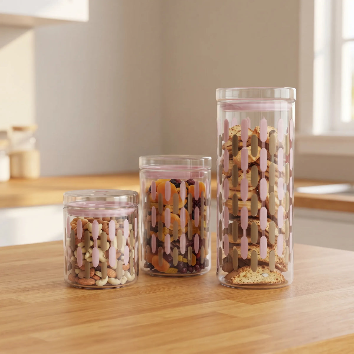3-Piece Kitchen Canister Set – Food Storage & Pantry Organisers
