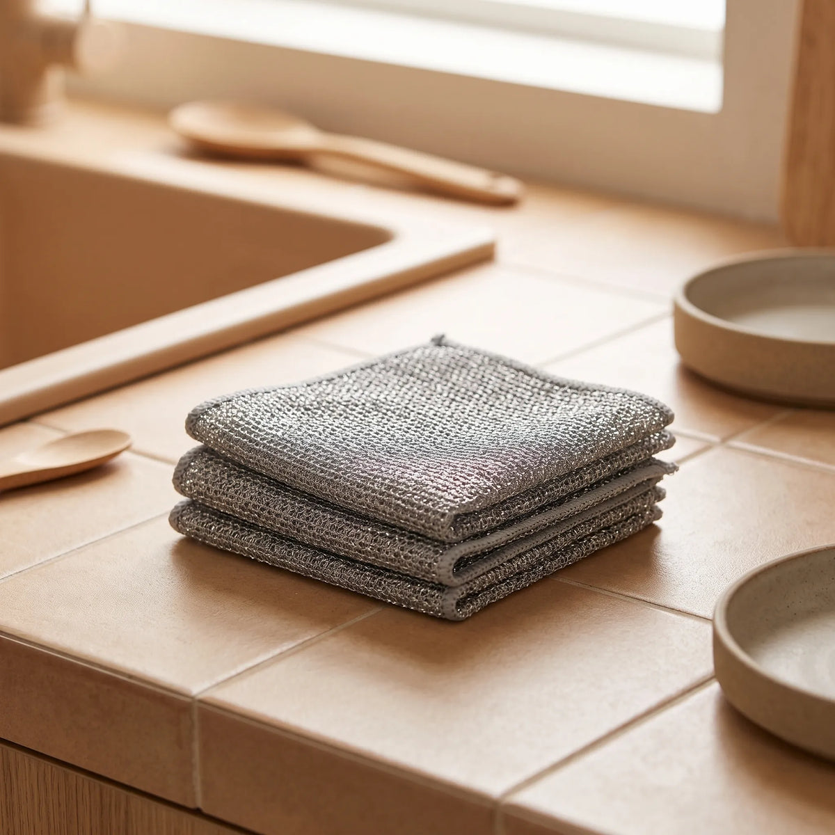 Steel Wire Dishwashing Cloth – Pack of 10 Scrubbing Cloths