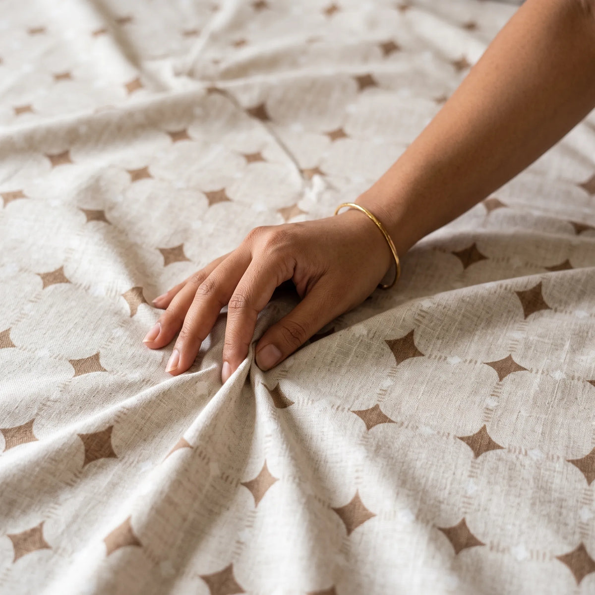 3 Pcs Neutral Geometric Star Print Bedding Set