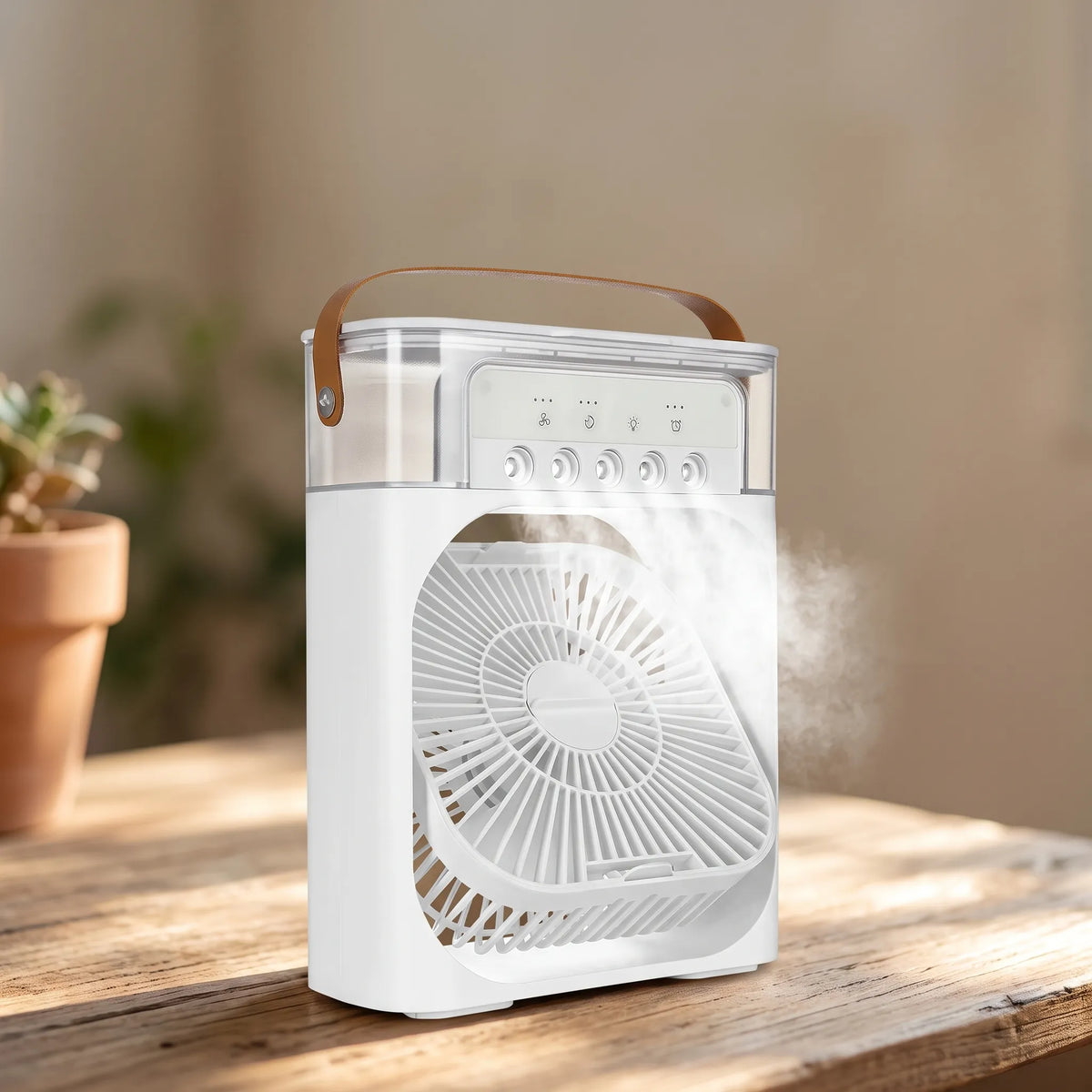 Portable Water Mist Fan – Humidifier & Air Cooler with 600ml Tank