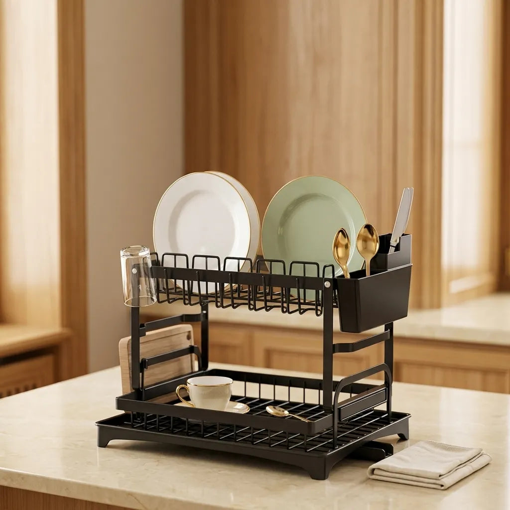 Rust-Proof Multi-Tier Dish Drying Rack – Imported Kitchen Dish Stand