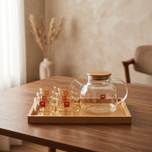 8-Piece Glass Kavaset  | Tea & Beverage Serving Set