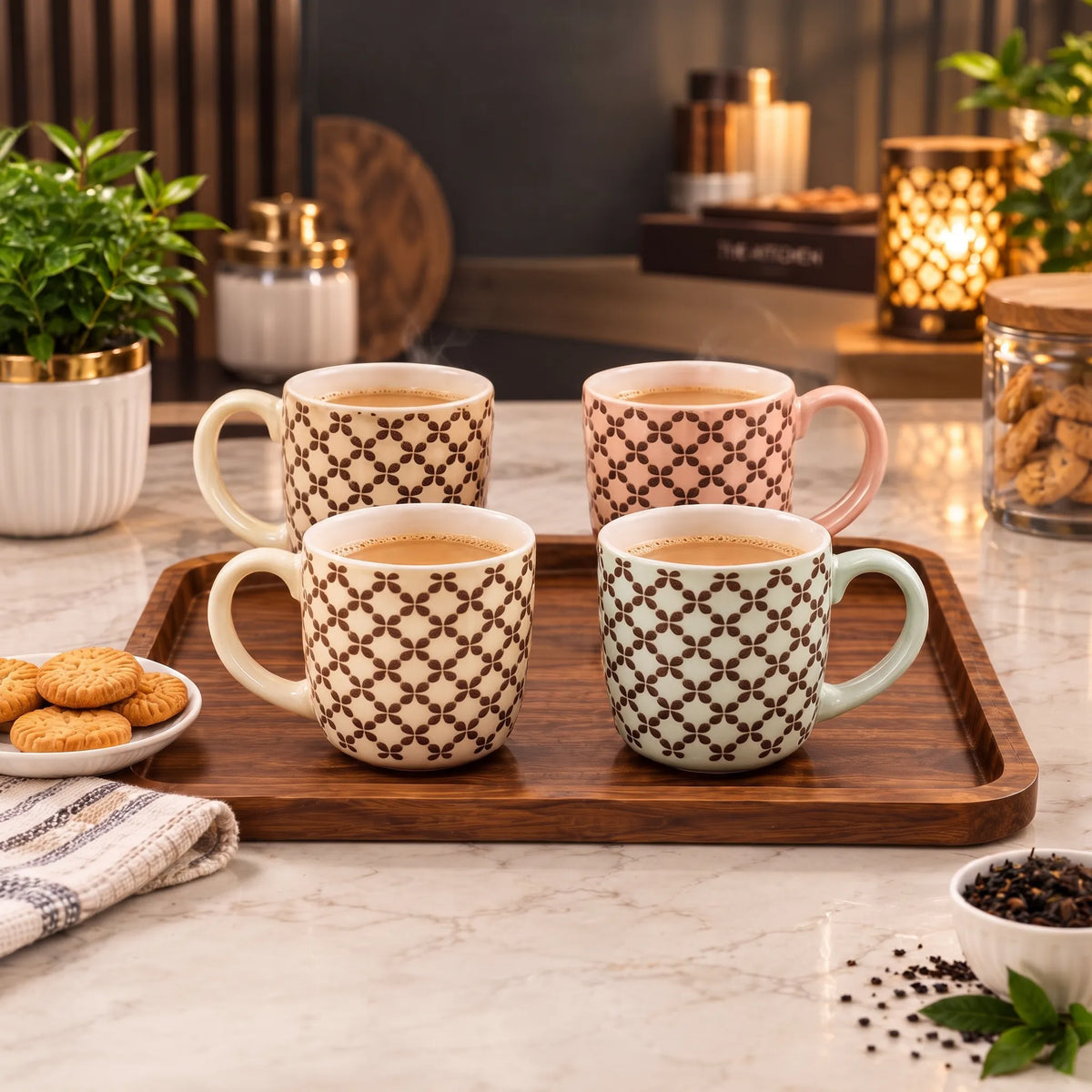 4-Piece Ceramic Tea Mug Set – Everyday Tea & Coffee Cups