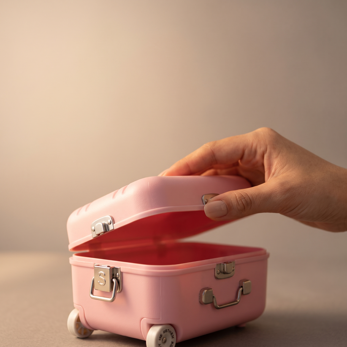 Musical Suitcase Jewellery Box with Mirror & Spinning Ballerina