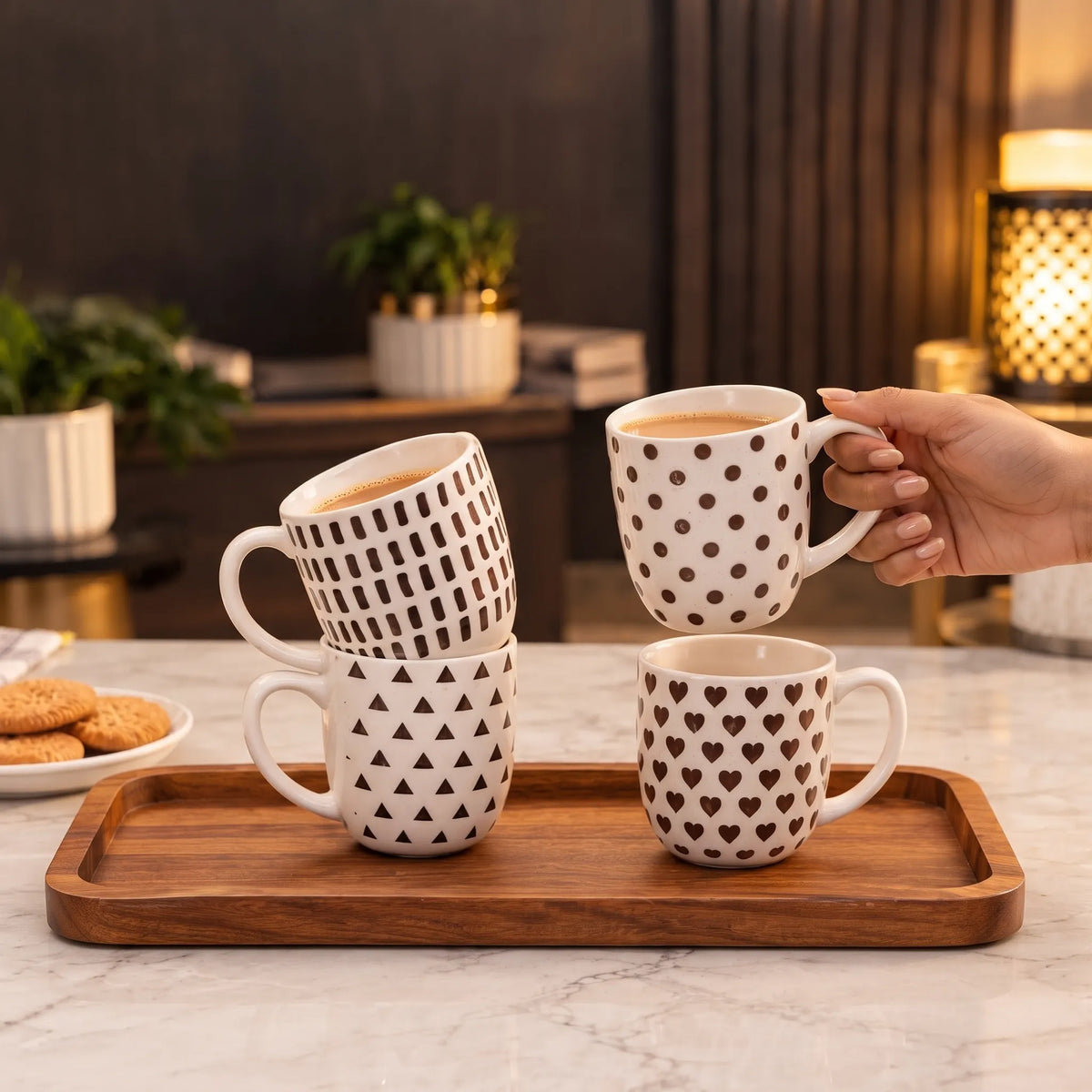 4-Piece Ceramic Tea Mug Set – Everyday Tea & Coffee Cups